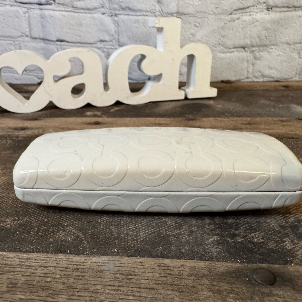 Off White Coach Signature eyeglass case